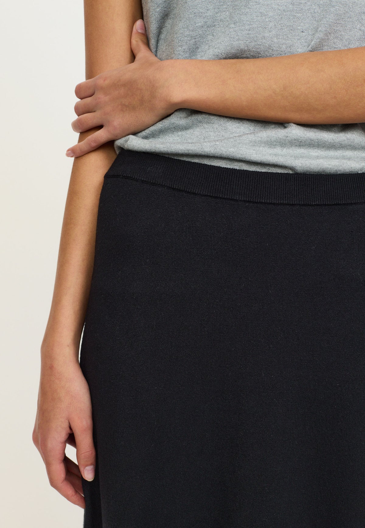 Soft Rebels Marla Midi Strik Nederdel Sort