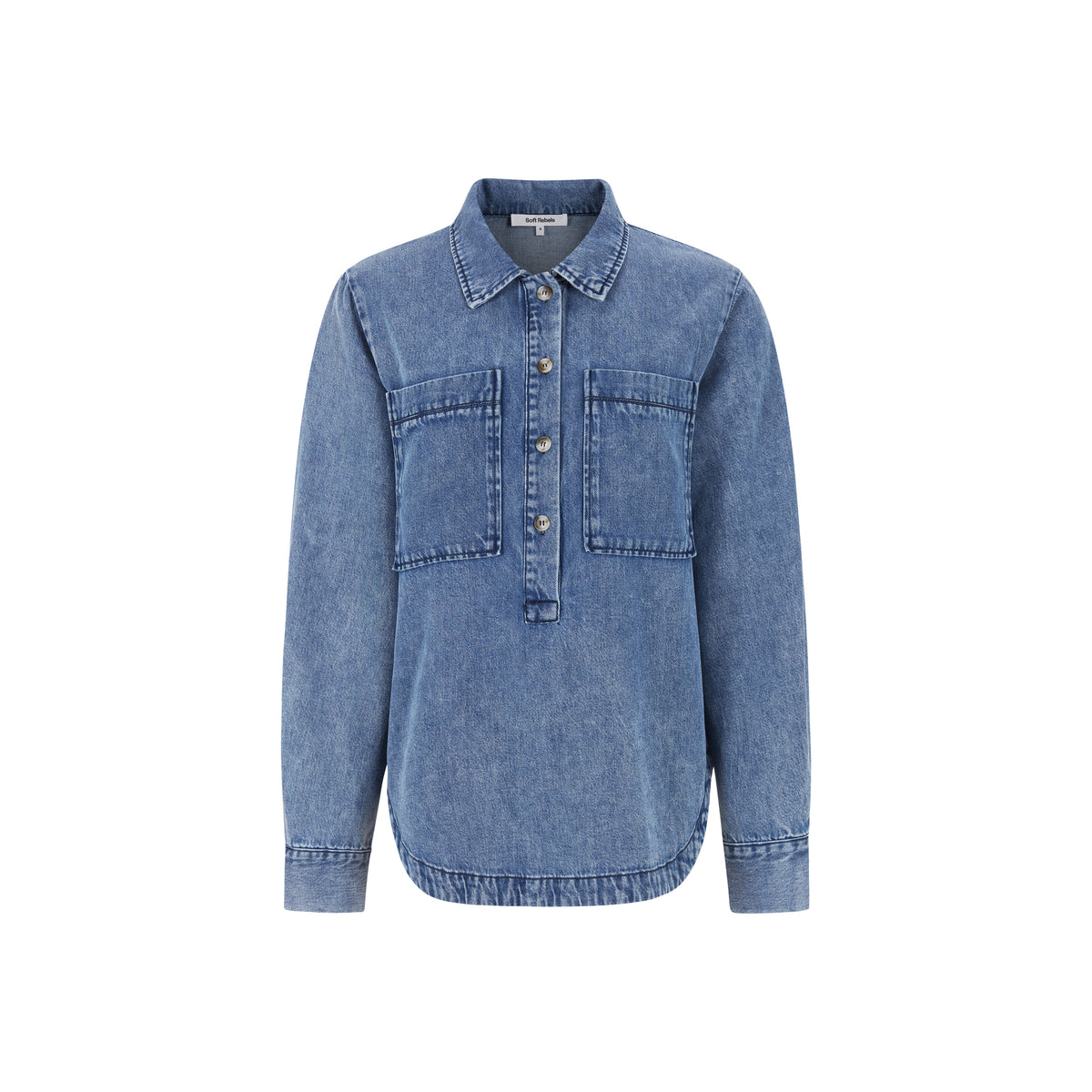 Soft Rebels Keira Bluse Denim Dark Blå