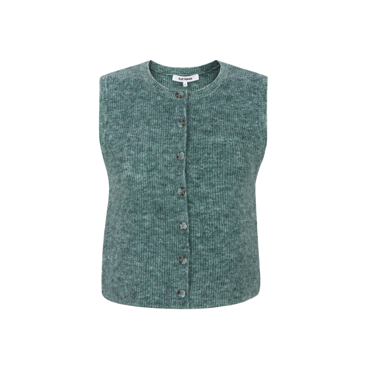 Soft Rebels Alliy Strik Vest Abyss Grøn