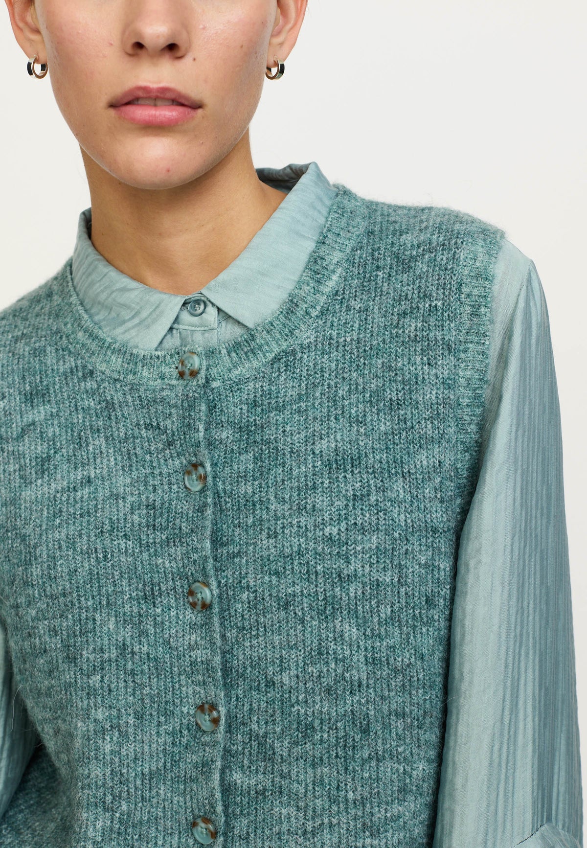 Soft Rebels Alliy Strik Vest Abyss Grøn