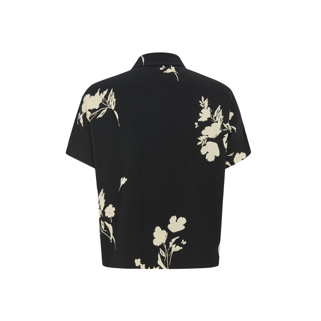 Soft Rebels Melinda Freedom Skjorte Kortærmet Blomstret Silent Print Sort