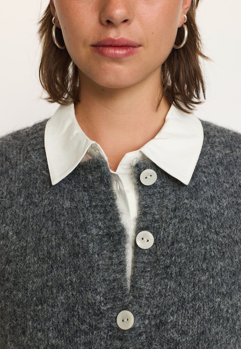 Soft Rebels Camilla Strik Vest Mørk Grå Melange