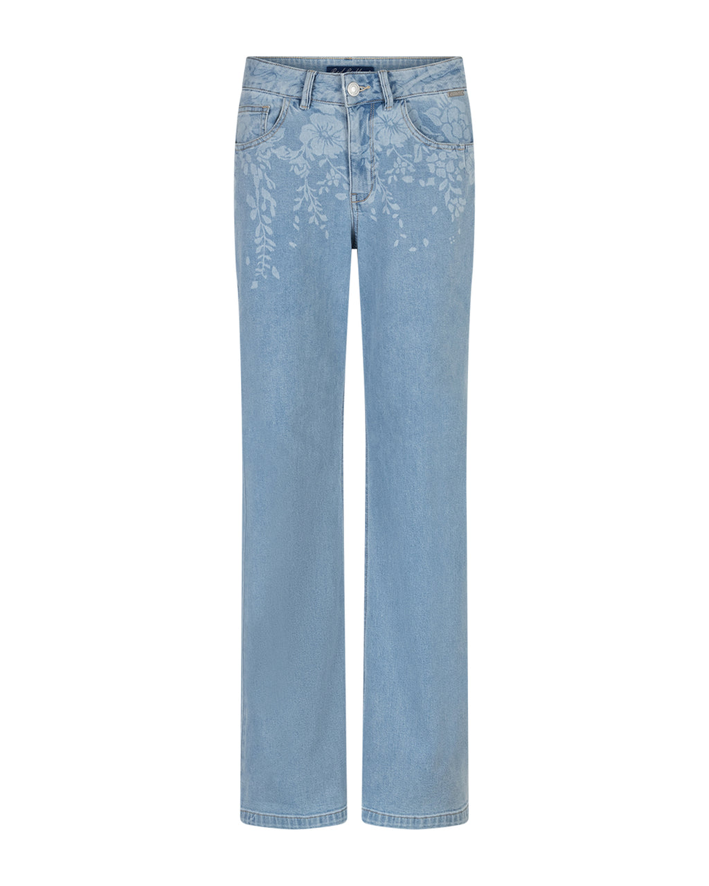 Red Button Colette Jeans Flowerprint Denim Bleach Blå