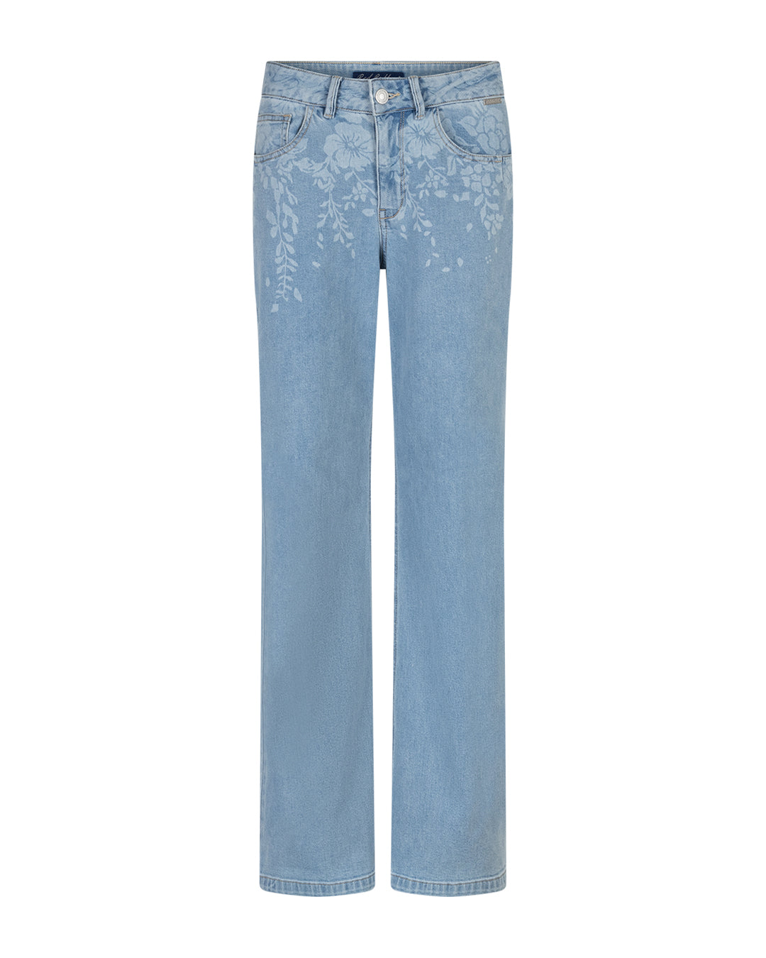Red Button Colette Jeans Flowerprint Denim Bleach Blå
