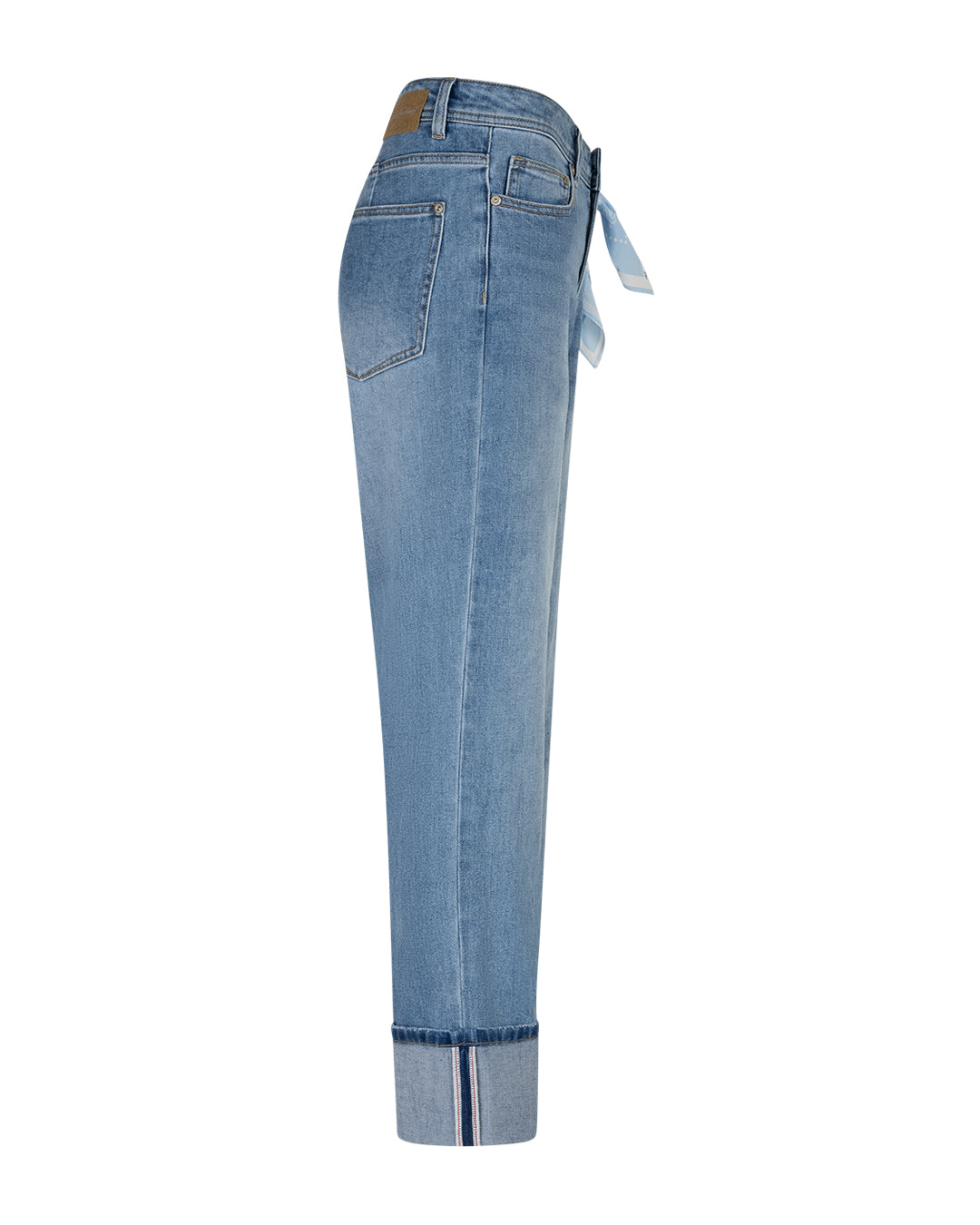 Red Button Kim Jeans High Hem Scarf Stoneused Blå