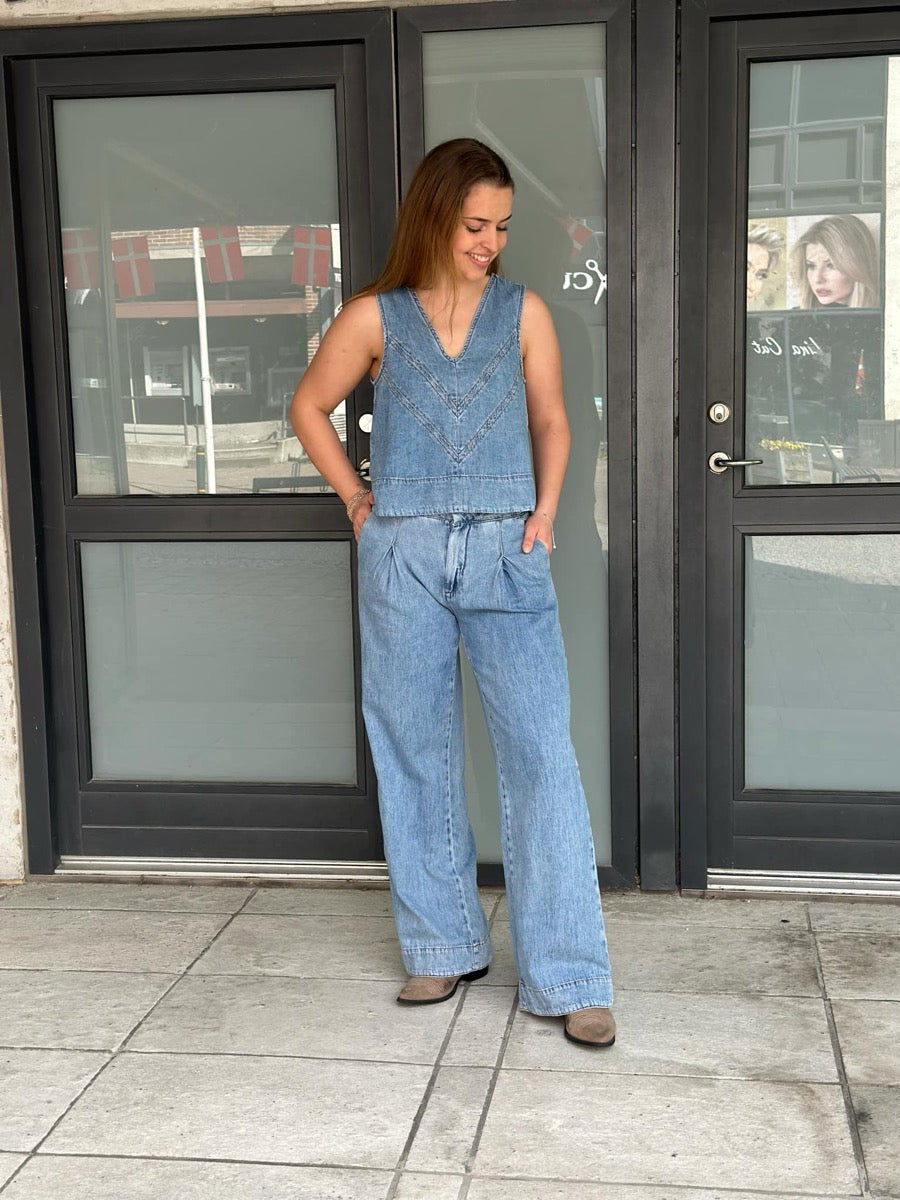 GOSSIA ChalinaGO Top Denim Blå