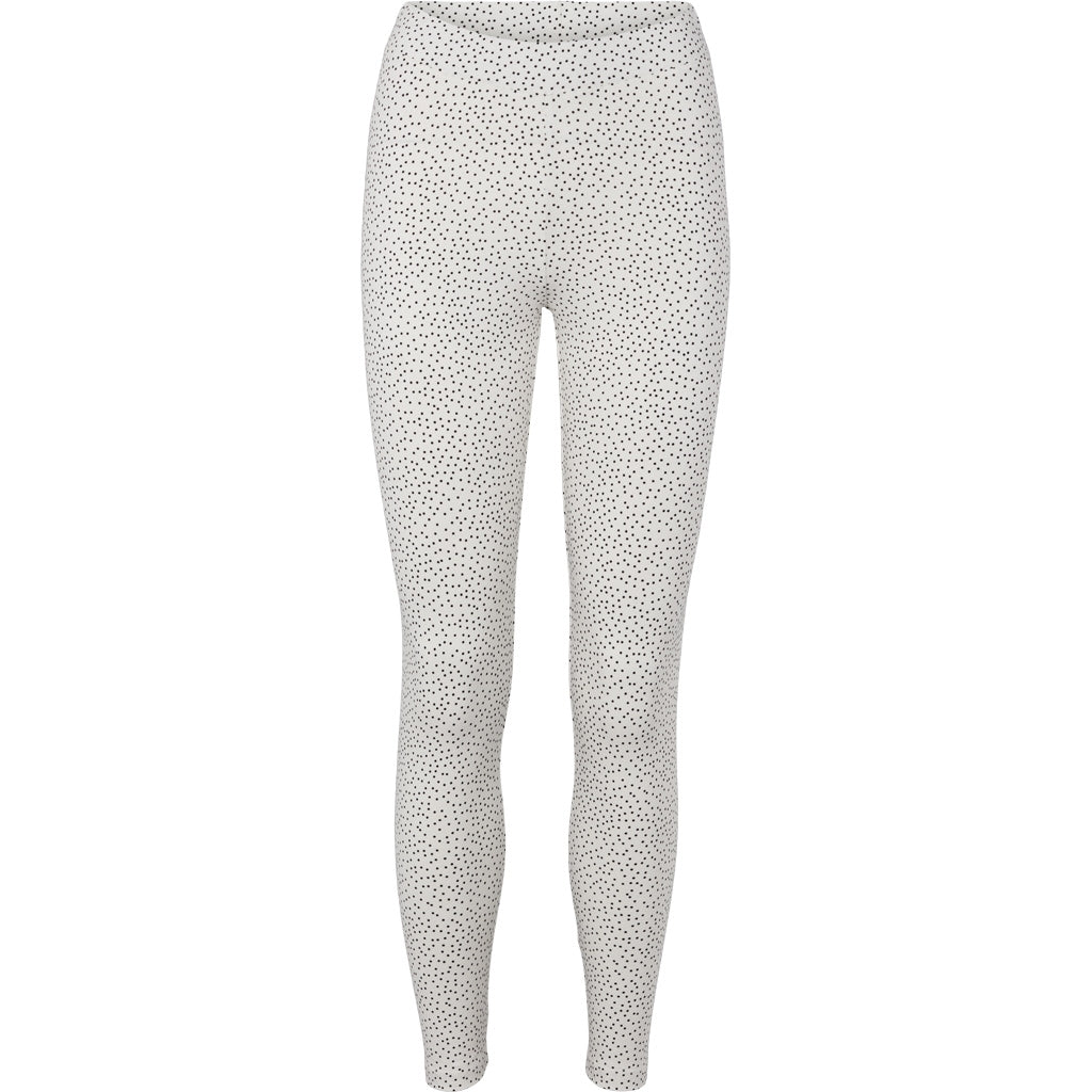 Basic Apparel Elba Leggings Hvid m Sorte Prikker