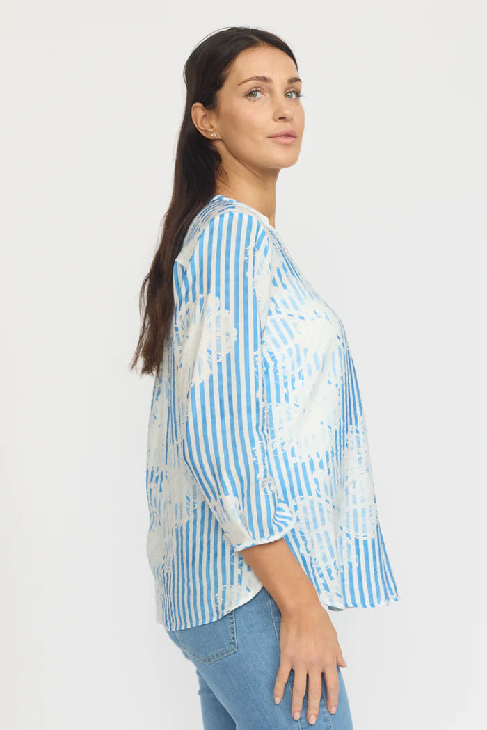 2 Biz Bamoa Bluse Blå Stribet