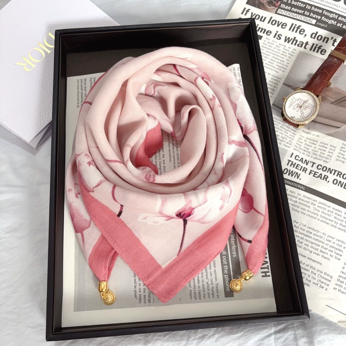 Löwenstein Tørklæde Magnet Lukning ROSE Beige Rosa