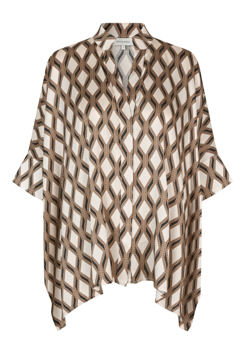 Dea Kudibal MANDY Bluse w Stand Collar Brillante Brun
