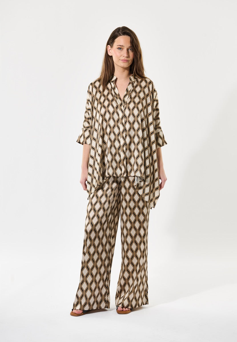 Dea Kudibal MANDY Bluse w Stand Collar Brillante Brun