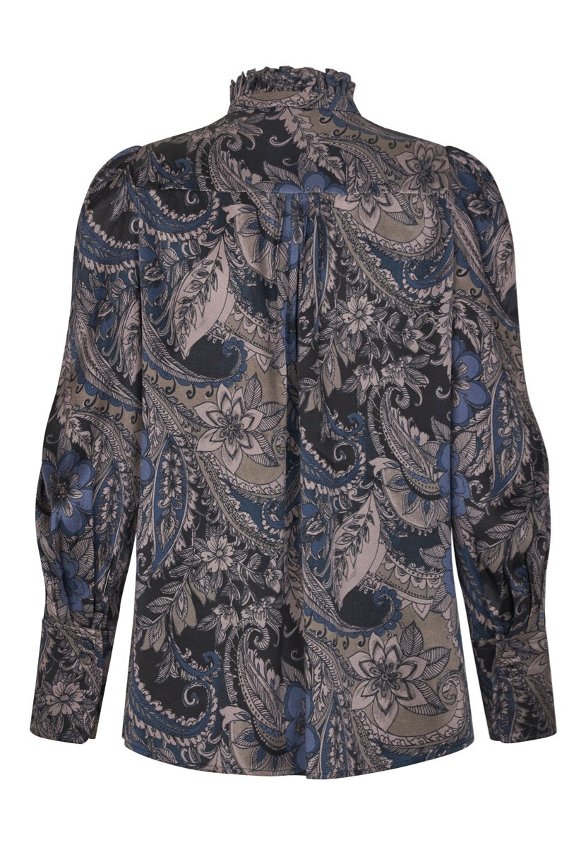 Dea Kudibal ROBERTA Skjorte Bluse w Ruffle Details Sayo Millennium Blå