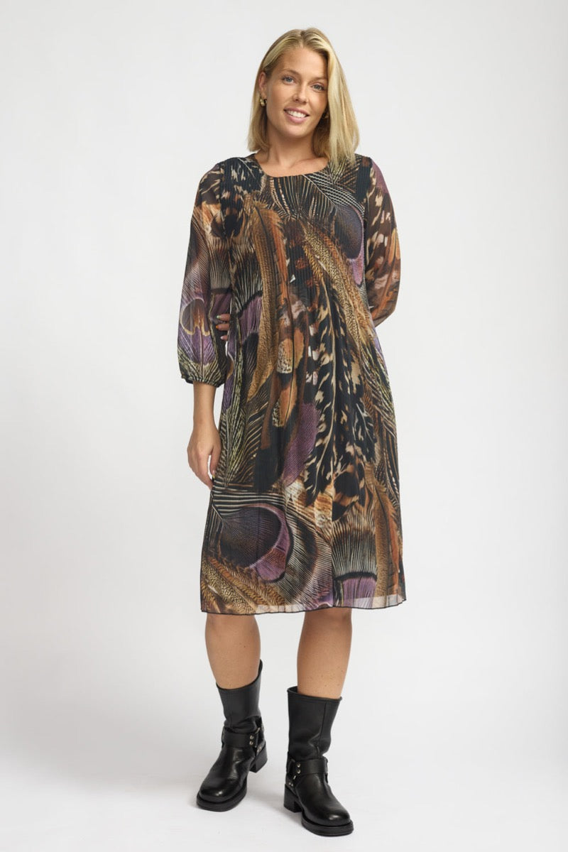 2 Biz Dieppe Kjole Feather Brun Lilla