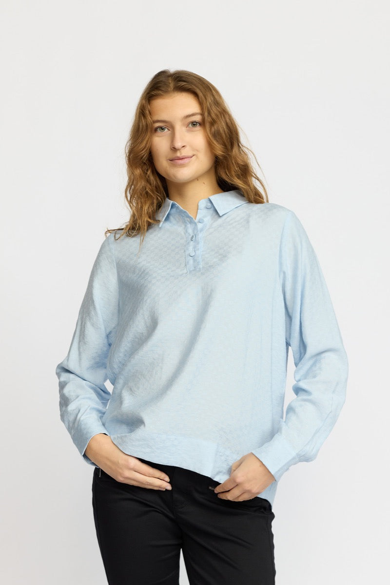 2 Biz Edvian Bluse Light Blå