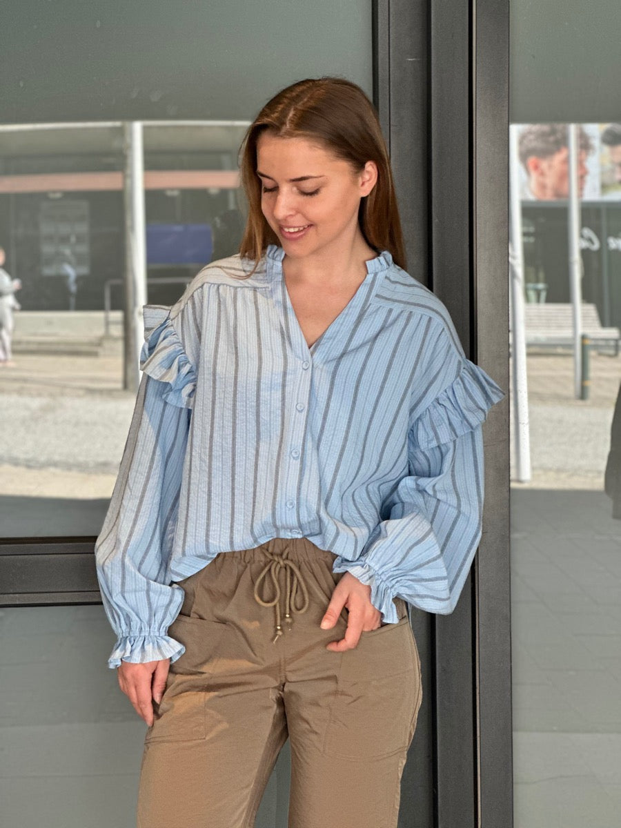 GOSSIA RamiGO Bluse Blå Striber