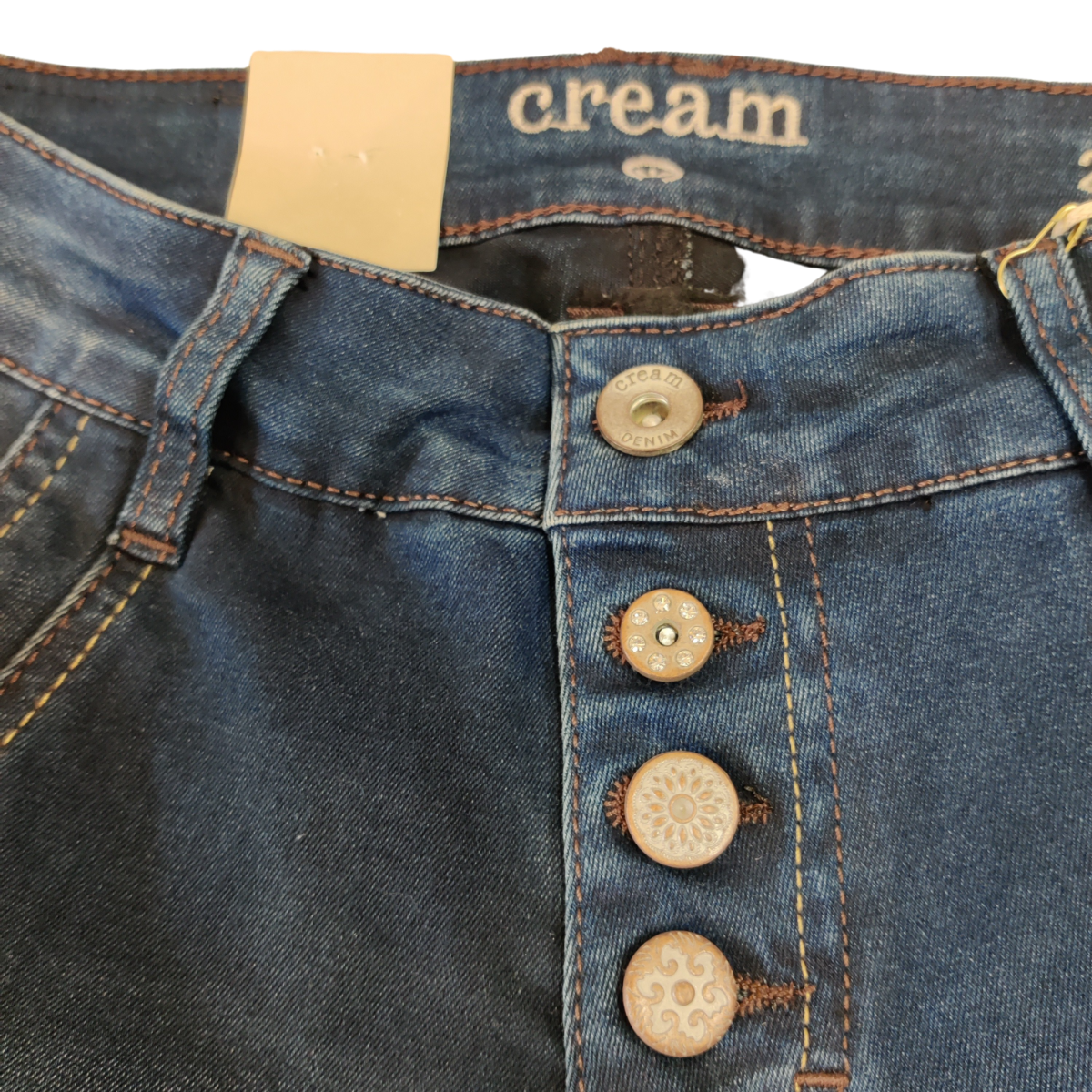 Cream Bailey Power Stretch Capri Mørke Blå Denim
