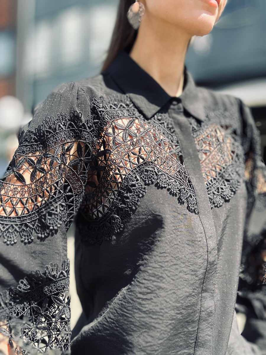 Soulmate Jeanne Skjorte Broderi Sort