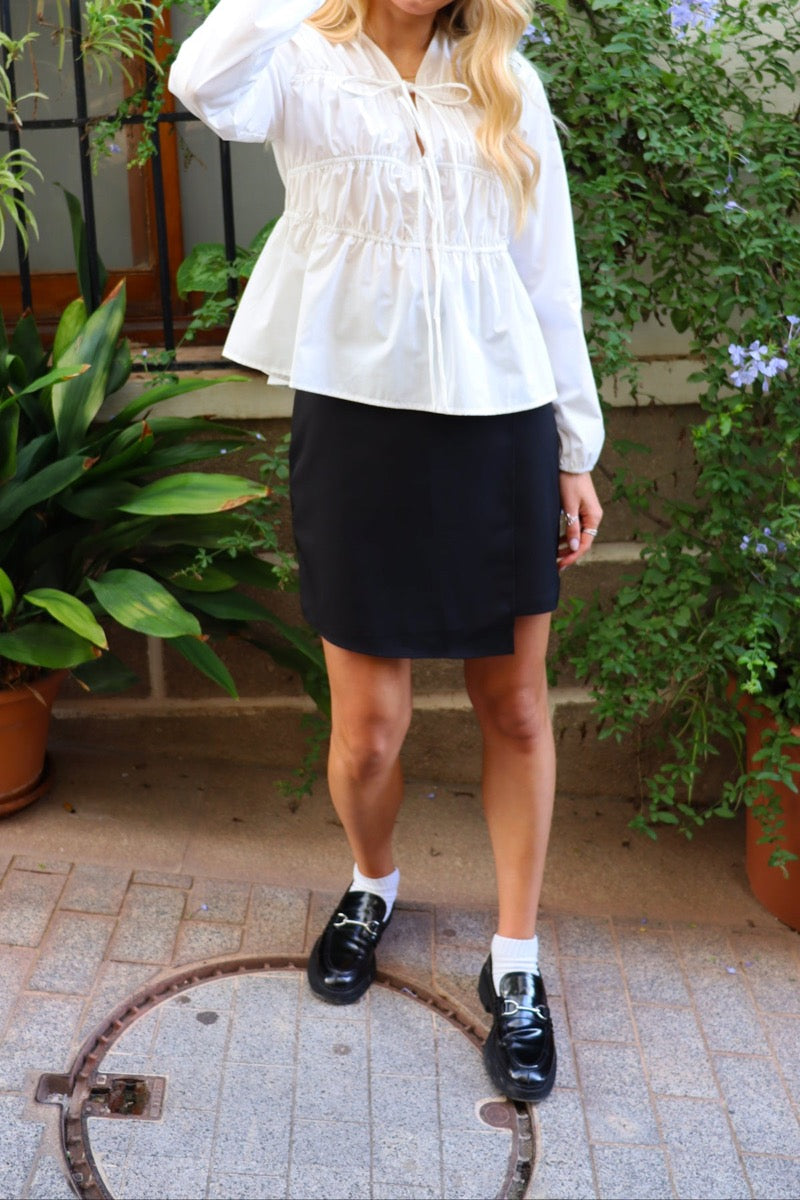 Liberte Jane LS Tie Bluse Hvid