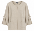 Marinello Karn Cardigan Sløjfe Beige