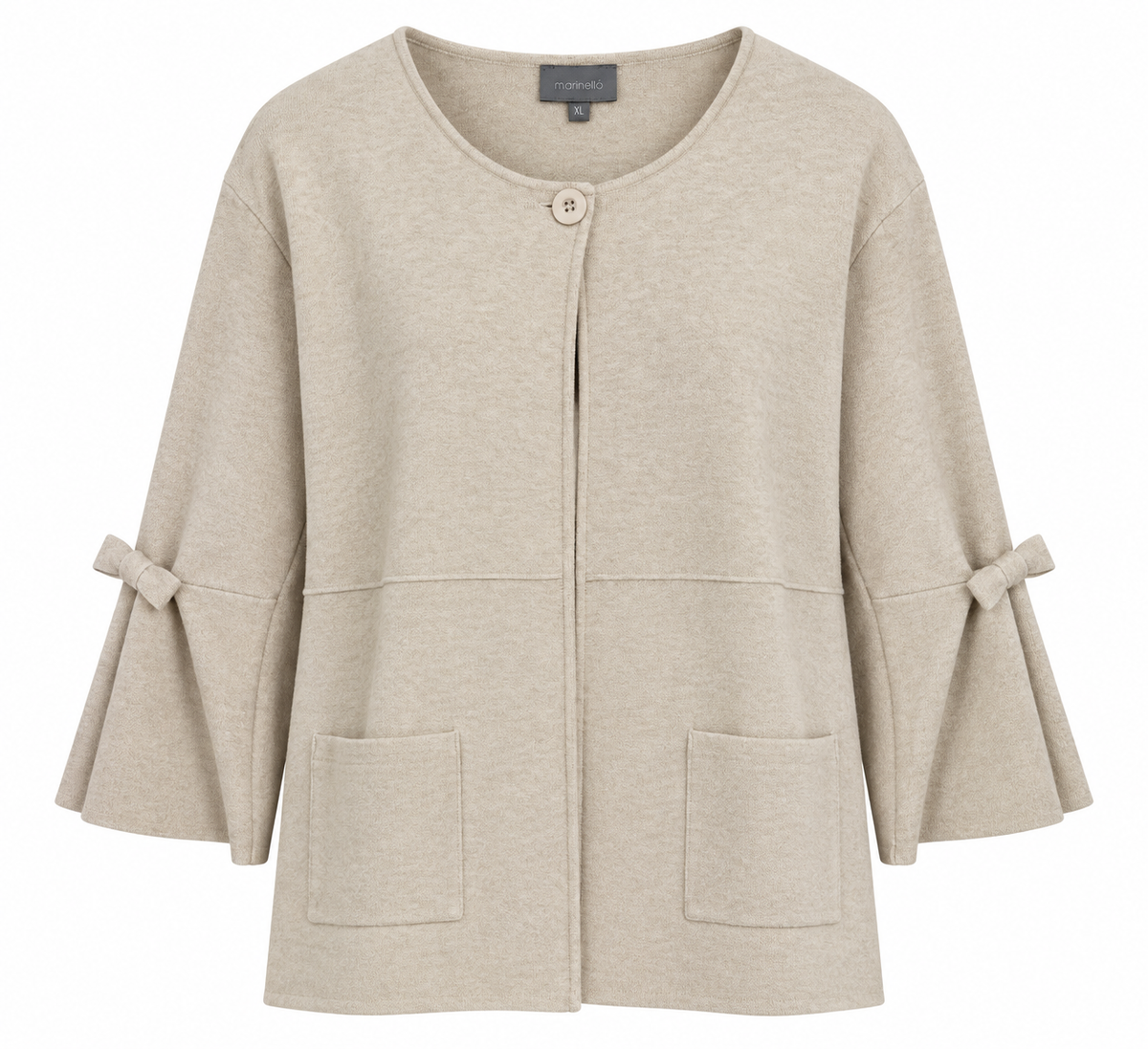 Marinello Karn Cardigan Sløjfe Beige