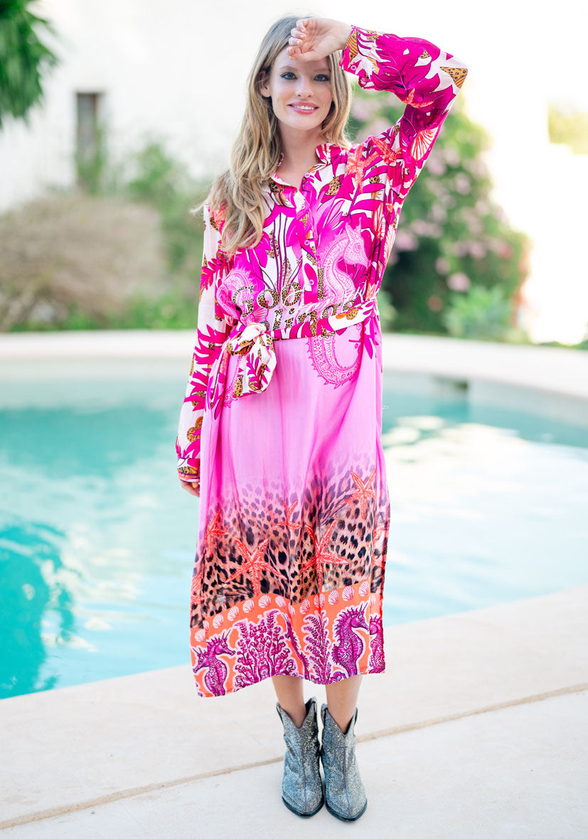 MISS GOODLIFE Midi Kjole Good Feelings Pink