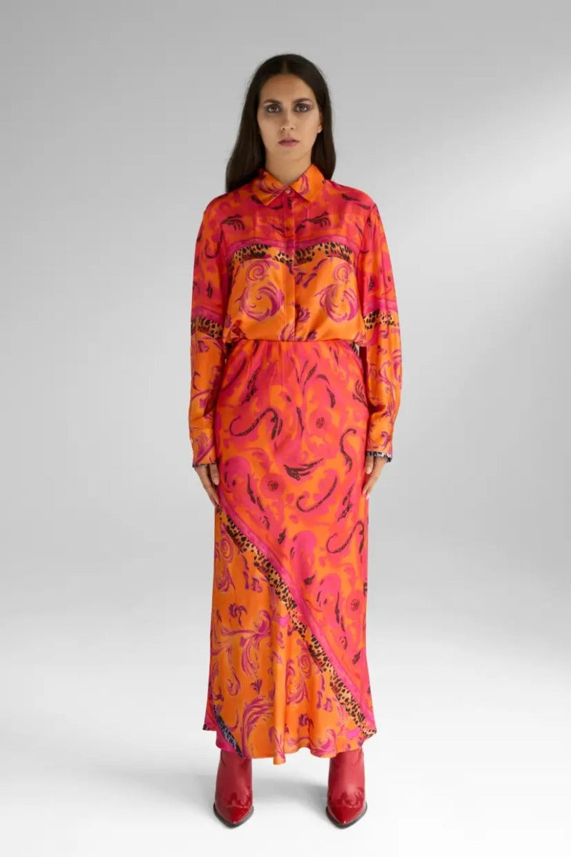 MISS GOODLIFE Maxi Nederdel Shine Bright Orange Pink