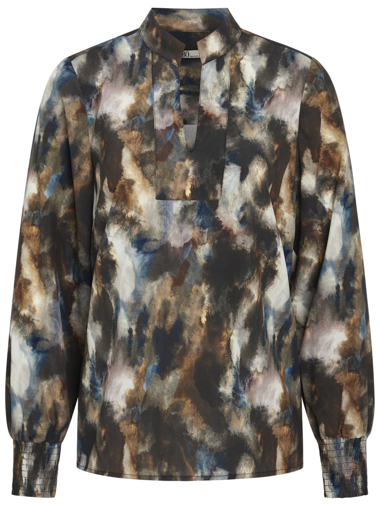 PBO Mindra Bluse Dark Abstract