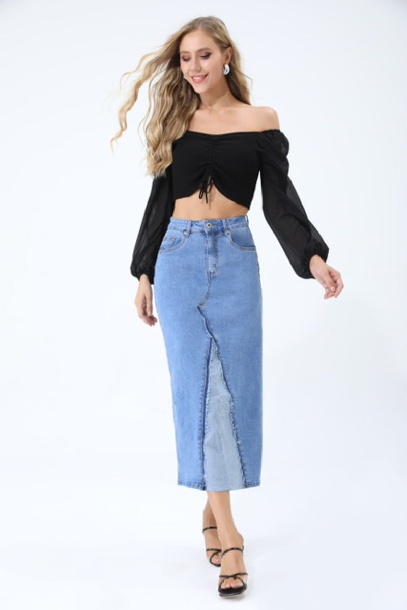 Jewelly Nederdel Raw Denim Blå
