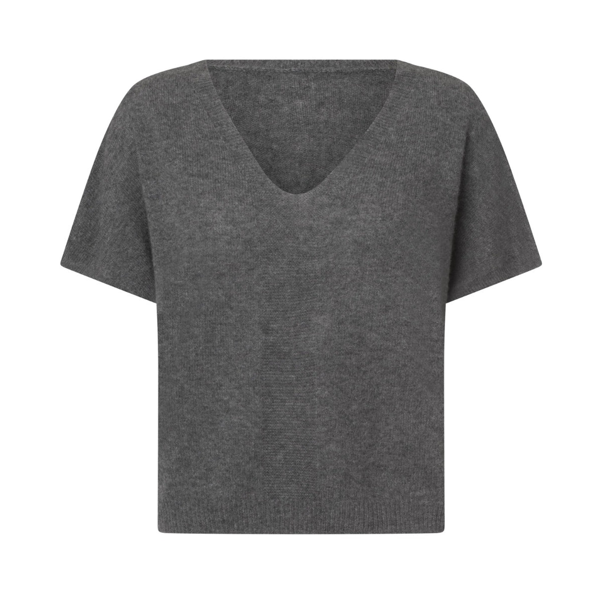 Charlotte Sparre MY Cashmere Ensfarvet Top Grå