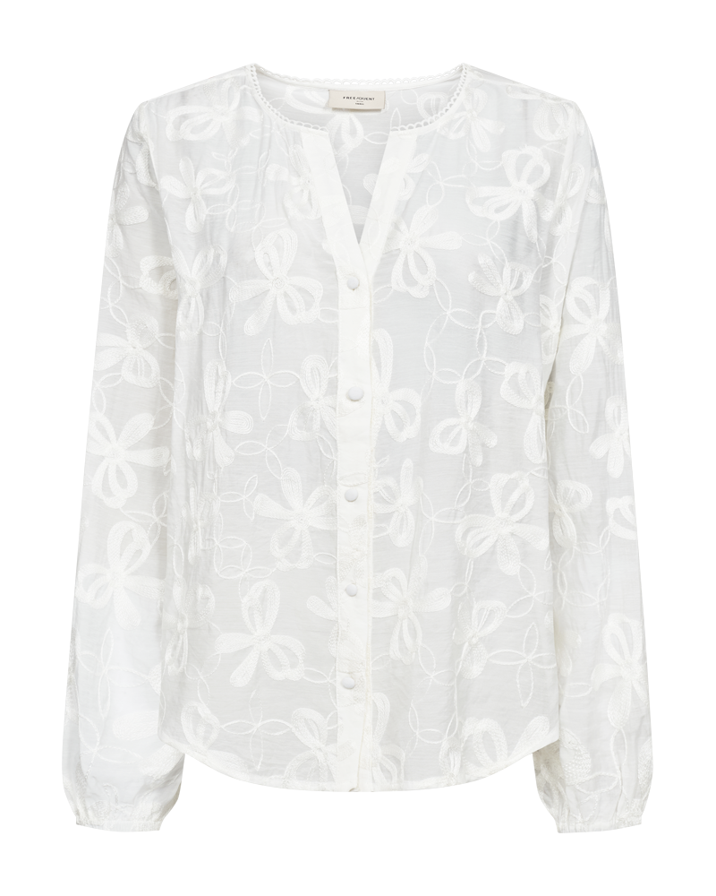 Freequent Randy Bluse Embroidery Star Off White