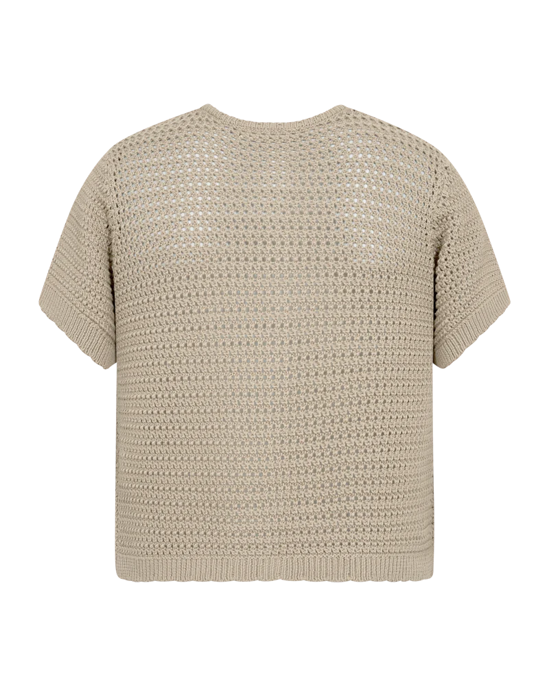 Freequent Tota Cardigan Hole Pattern Silver Mink Beige