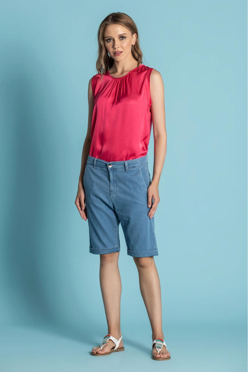 Bessie Pil Shorts Denim Blå