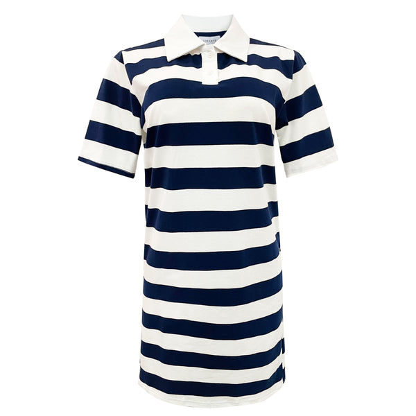 Liberte Polo SS Kjole Stribet Navy Hvid