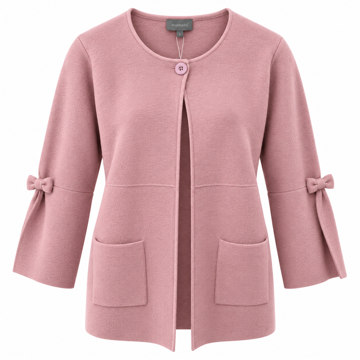 Marinello Karn Cardigan Sløjfe Woodrose Rosa