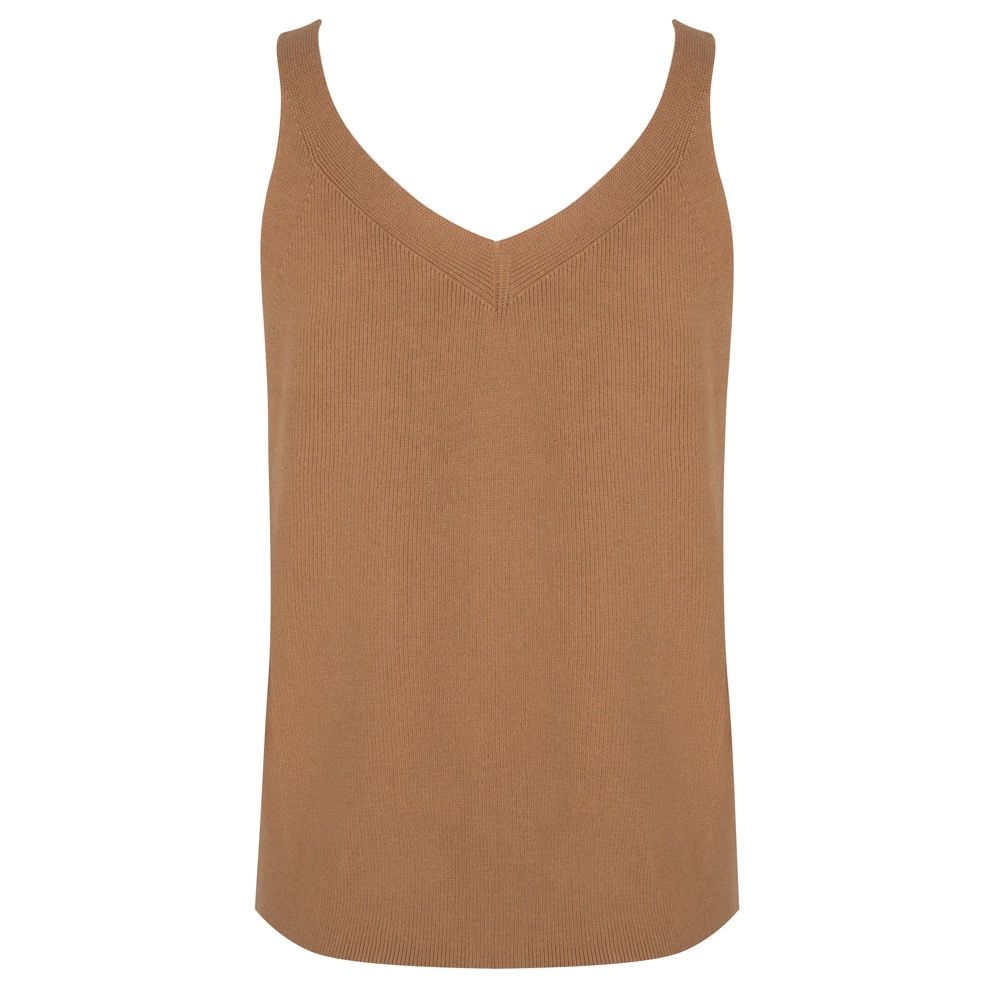 ESQUALO Camisole Top Buttons Cappuccino