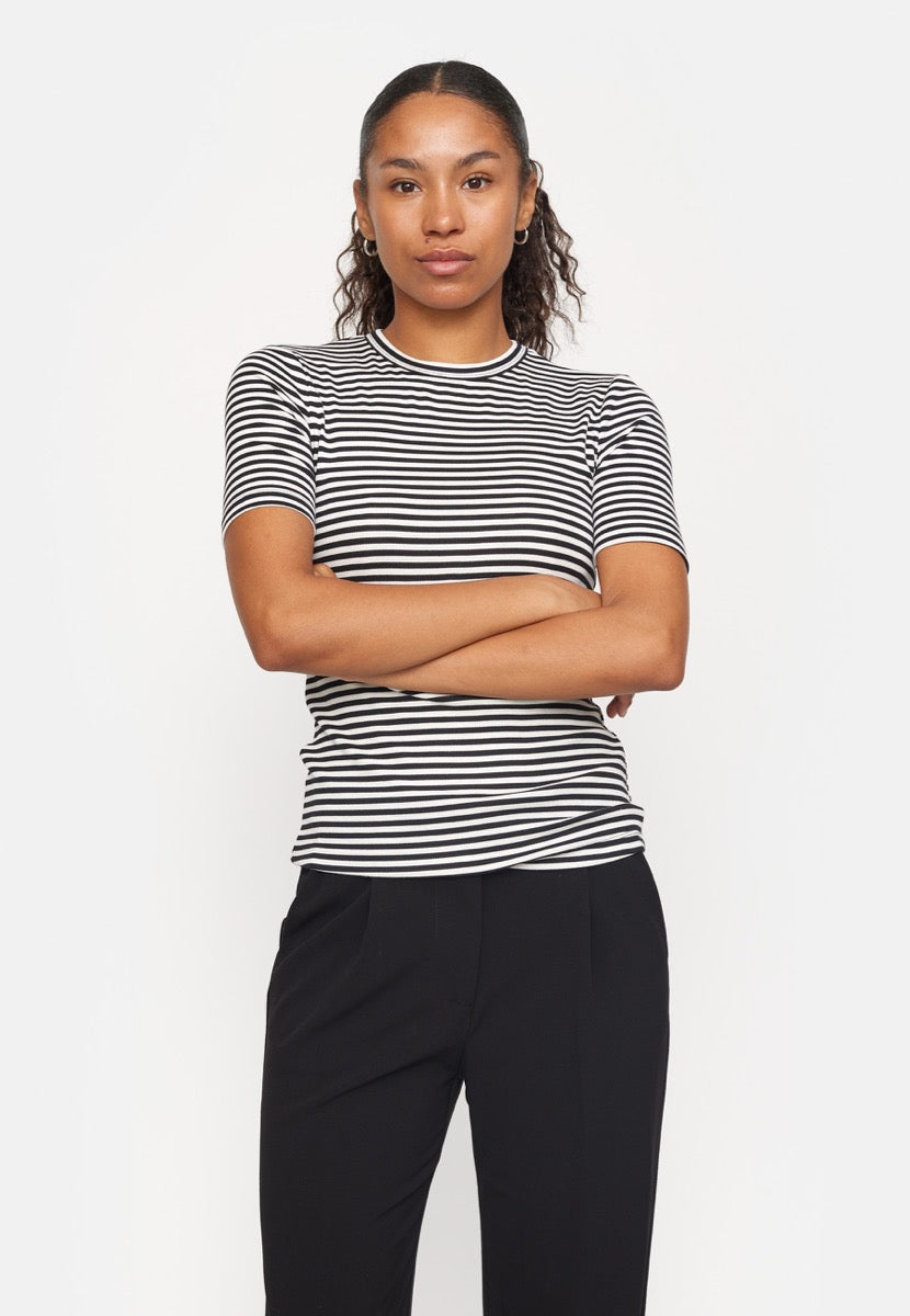 Soft Rebels Fenja Stribet Top Sort