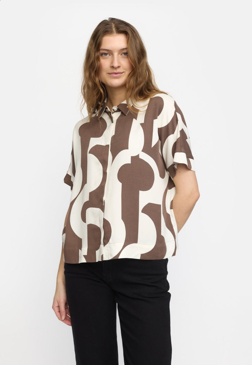 Soft Rebels Fiona Freedom SS Skjorte Earthy Artscape