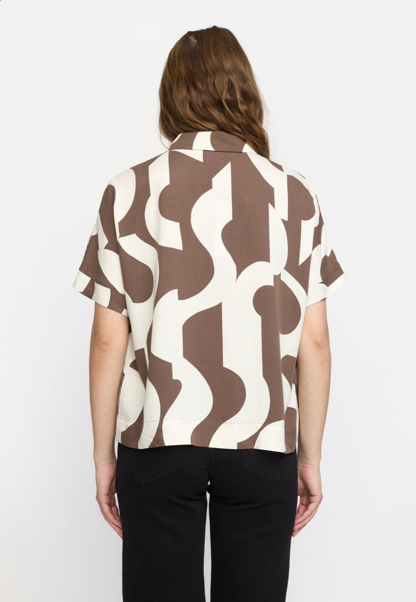 Soft Rebels Fiona Freedom SS Skjorte Earthy Artscape
