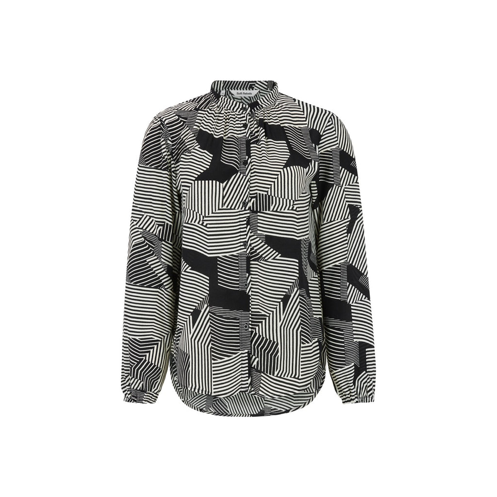 Soft Rebels Anna Skjorte Simpel Geometrisk Sort