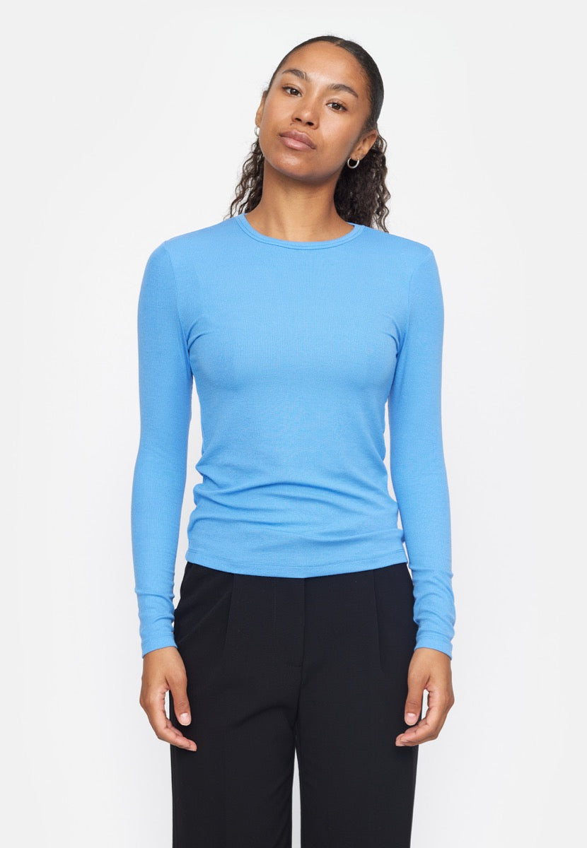 Soft Rebels Fenja O Neck Top Regatta Blå