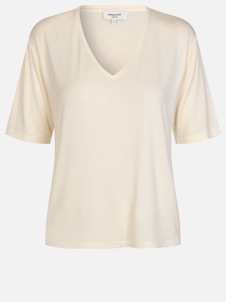 Rosemunde Copenhagen Viscose T-shirt Ivory